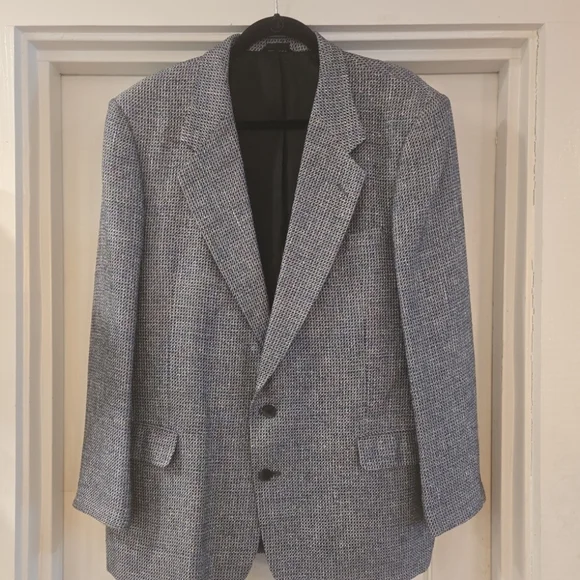Bachrach 100% Silk Single Breasted Tweed All Seasons Blazer Mens 44R
